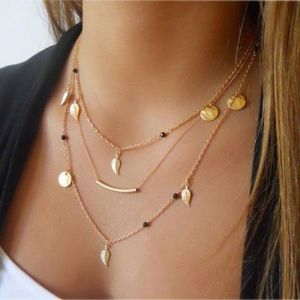 Multi-Layer Golden Bar Necklace. Elegant and trend